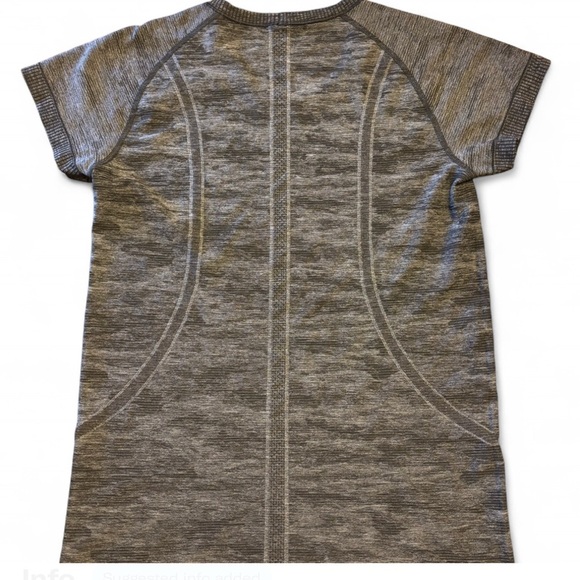 Lululemon Swiftly Tech 2.0 Short Sleeve “Run Sweat Repeat” Gray Camo – Size 12 - Picture 2 of 7